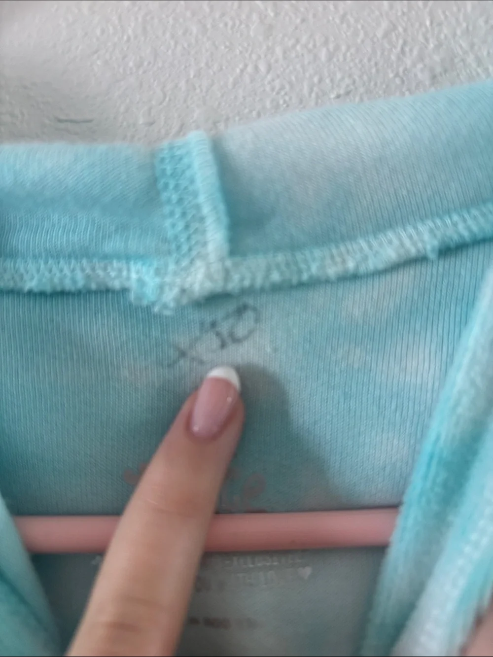Justice Girls Tie-Dye Hoodie Jacket in Aqua, Teal, White